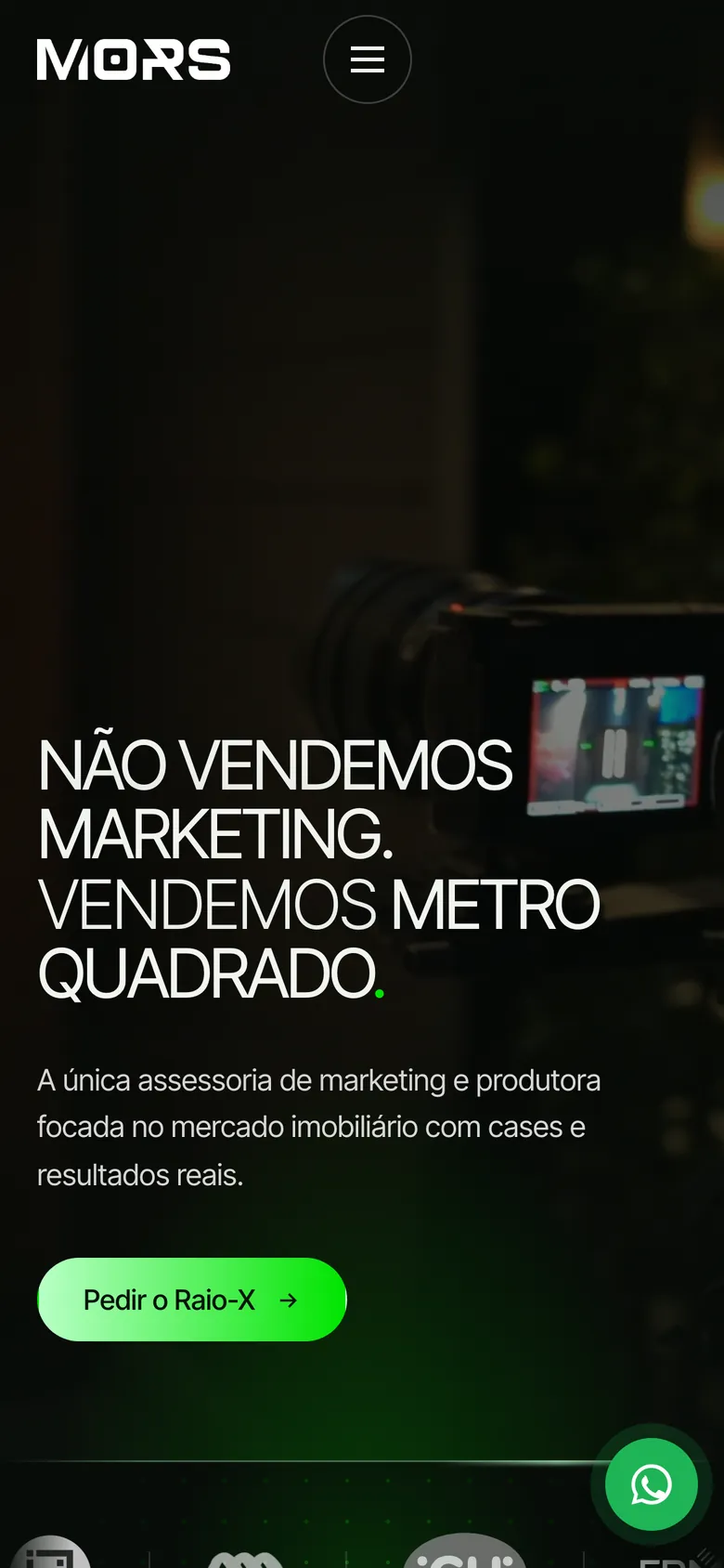 Início no celular, site MORS