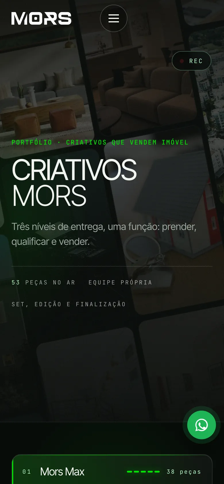 Produtora no celular, site MORS