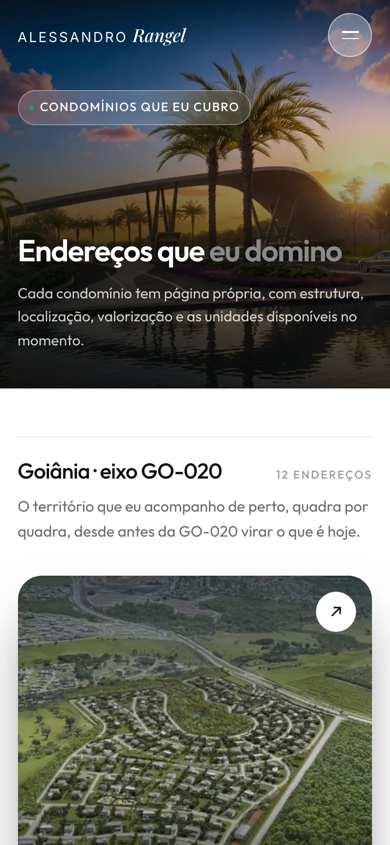 Condomínios no celular, site Alessandro Rangel