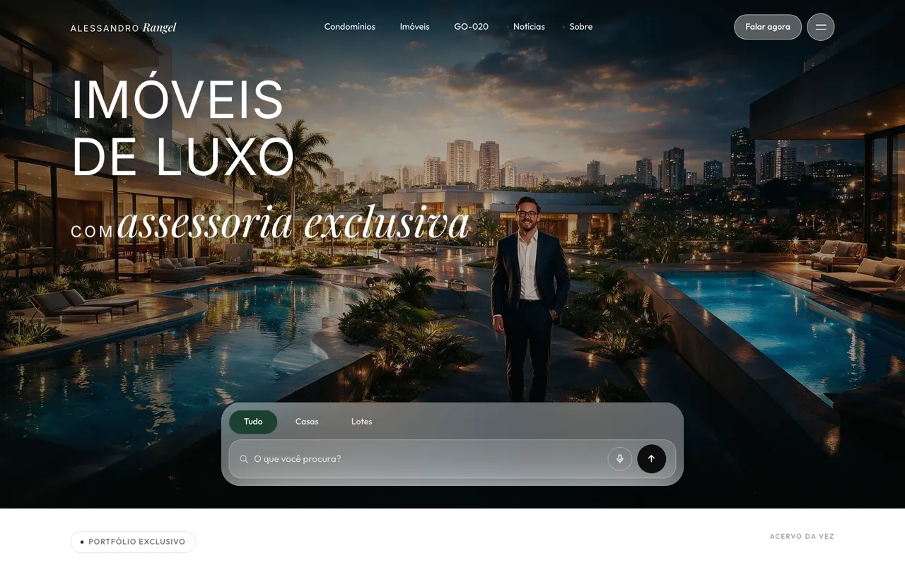 Página início do site Alessandro Rangel
