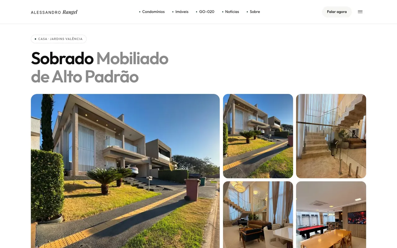 Página página do imóvel do site Alessandro Rangel